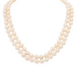 Double row Akoya pearl necklace, - photo 1