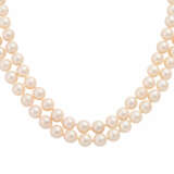 Double row Akoya pearl necklace, - фото 2