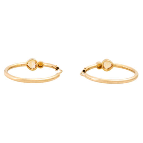 Pair of creoles with citrines in heart and round cut, GG 18 K, - Foto 5