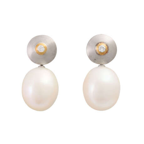 Earrings with pearls and diamonds - Foto 1