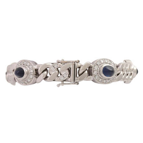 Bracelet with 5 sapphire cabochons and diamonds - photo 2