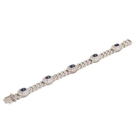 Bracelet with 5 sapphire cabochons and diamonds - photo 3