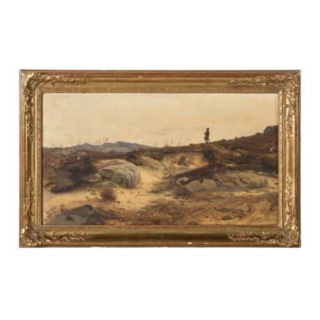 PAINTER OF THE XIX CENTURY "Wanderer in a dune landscape". - Foto 5
