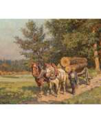 Фриц Ван Дер Венне (1873-1936). VAN DER VENNE, FRITZ (1873-1936) "Wagoner transporting wood".