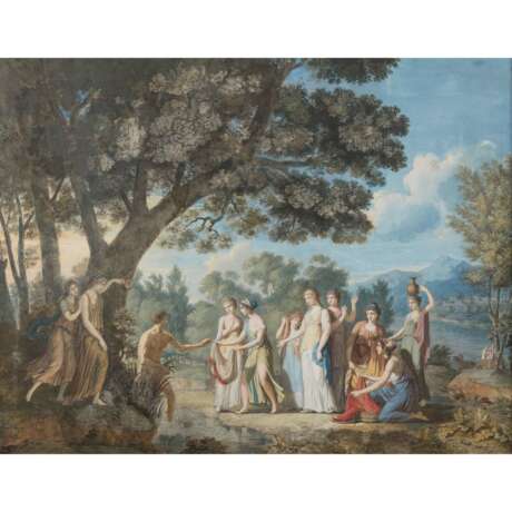 CLASSIC SCHOOL OF THE LATE XVIII CENTURY "Rare representation the finding of Moses as an adult man". - photo 1