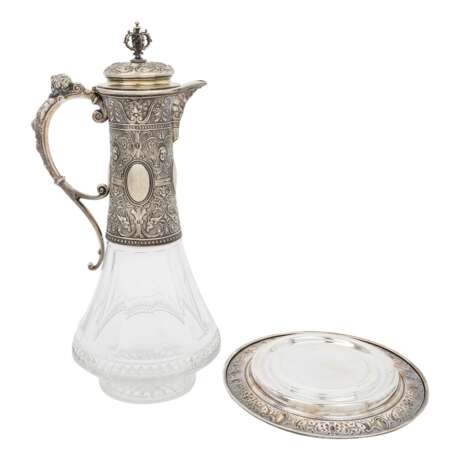 FINE CARAFE WITH HANDLE AND SAUCER, SILVER 800/1000, - photo 2