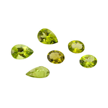 Set of 6 peridots together ca. 13,7 ct, - Foto 1