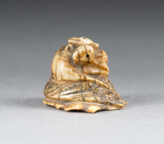 NETSUKE ZWEI RATTEN - photo 1