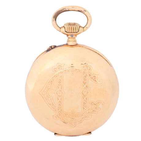 IWC Schaffhausen open pocket watch with lady portrait on dust cover. - фото 2