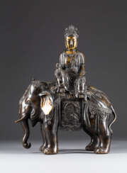 RÄUCHERGEFÄß MIT GUANYIN AUF EINEM ELEFANTEN