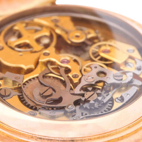 Large, heavy astronomical goldsavonette pocket watch with full calendar, chronograph & quarter repeater. "Sartorius" Dusseldorf - photo 7