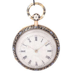 AUBERT & CAPT Genéve very rare fully enameled open pocket watch with quarter repeater. Switzerland, ca. 1830.