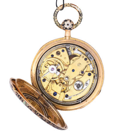 AUBERT & CAPT Genéve very rare fully enameled open pocket watch with quarter repeater. Switzerland, ca. 1830. - фото 4