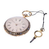 AUBERT & CAPT Genéve very rare fully enameled open pocket watch with quarter repeater. Switzerland, ca. 1830. - Foto 10