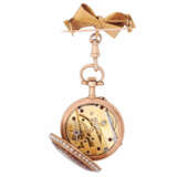 LeCoultre & Co. high fine open ladies pocket watch pendant watch with magnifying glass painting and enameling. - фото 5