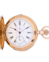 E. MATHEY very rare and high quality Savonette pocket watch with minute repeater and depressor chronograph.