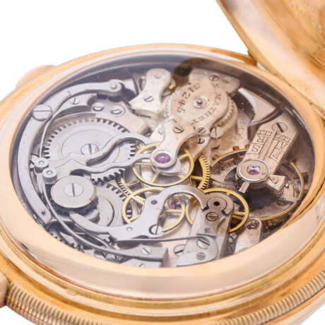E. MATHEY very rare and high quality Savonette pocket watch with minute repeater and depressor chronograph. - Foto 6