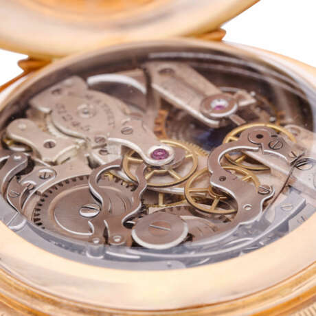 E. MATHEY very rare and high quality Savonette pocket watch with minute repeater and depressor chronograph. - Foto 7