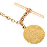 High quality pocket watch chain with gold coin "20 Mark Preussen". - photo 3