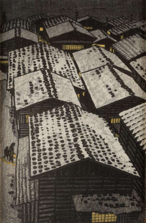 SHIRO KASAMATSU 1898 - 1991 HAUSDÄCHTER IN DER NACHT (ROOFTOPS AT NIGHT) - Foto 1