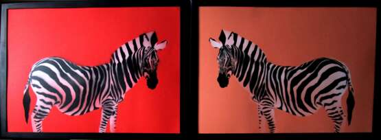 Couple (diptych) 2 pièces Papier Aerographie Art déco Animaliste Ukraine 2022 - photo 1