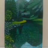 Горное озеро Масло акрил на картоне Peinture à l'huile Импресионизм Peinture de paysage Украина-Турция 2022 - photo 4