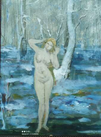 Венера на снегу Fiberboard Oil on fiberboard Nude art Uzbekistan 2009 - photo 1