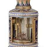 A RARE SWISS VARI-COLOR GOLD, ENAMEL, AND PEARL-SET MUSICAL AUTOMATON AND TIMEPIECE LONGUE-VUE - Foto 5