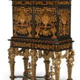 A LOUIS XIV BONE-INLAID EBONIZED PEARWOOD, GILTWOOD, FRUITWOOD AND MARQUETRY CABINET-ON-STAND - photo 4