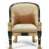 A PAIR OF REGENCY BRONZED AND PARCEL-GILT LIBRARY ARMCHAIRS - photo 3