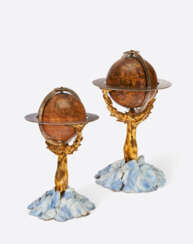 A PAIR OF LOUIS XV CELESTIAL AND TERRESTRIAL GLOBES