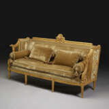A LOUIS XVI PARCEL-GILT AND GRAY-PAINTED CANAPE - Foto 1