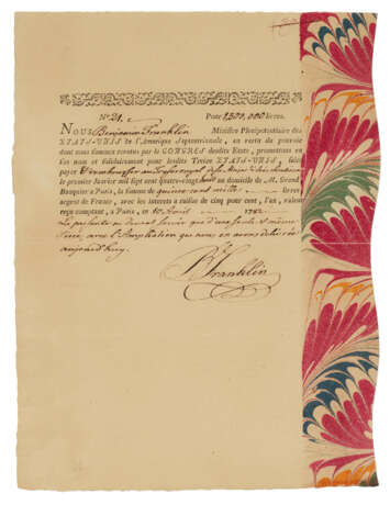 An ornate document for an important loan from France - Foto 1