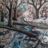 Зима в лесу Масло на акриле холст на картоне Acrylic and oil Импресионизм Landscape painting Украина-Турция 2022 - photo 1