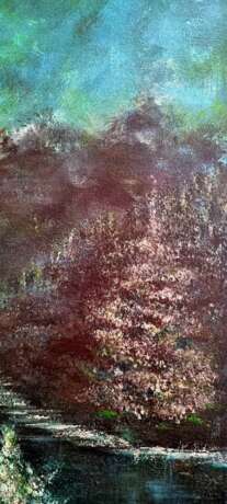At the foot of the mountains acrilic Acrylic on canvas Mysticism Mountain landscape Latvia 2022 - photo 6