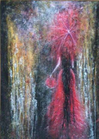 Walk in the rain Pearls Acrylic paint Abstract Expressionism Figurative art Latvia 2022 - photo 1