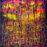 in some magical tropical night acrilic Acrylfarbe Abstrakte Kunst abstract landscape Lettland 2022 - Foto 1