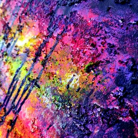 in some magical tropical night acrilic Acrylic paint Abstract Expressionism abstract landscape Latvia 2022 - photo 5