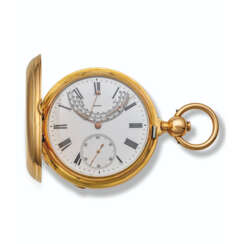 W. HOFF & FILS, YELLOW GOLD ONE-MINUTE TOURBILLON AND THERMOMETER HUNTER-CASE POCKET WATCH