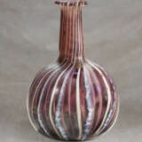 A ROMAN AUBERGINE AND WHITE COLOR BAND MOSAIC GLASS BOTTLE - photo 2