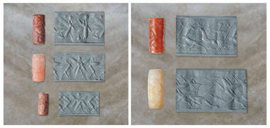 FIVE NEO-ASSYRIAN STONE CYLINDER SEALS - фото 1