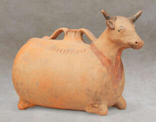 A SICILIAN POTTERY ASKOS IN THE FORM OF A BULL