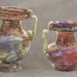 TWO LATE ROMAN AUBERGINE GLASS TWO-HANDLED JARS - photo 1
