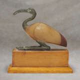AN EGYPTIAN ALABASTER, BRONZE AND RED JASPER IBIS - photo 1