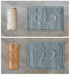 A NEO-ASSYRIAN CHALCEDONY AND A NEO-BABYLONIAN CHALCEDONY CYLINDER SEAL