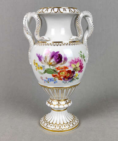Meissen Schlangenhenkel Vase *Blumenbouquet* - фото 1