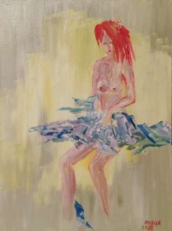 Gemälde „Первое ню“, Hartfaserplatte, Öl, Impressionismus, Genre Nude, Ukraine, 2023 - Foto 1