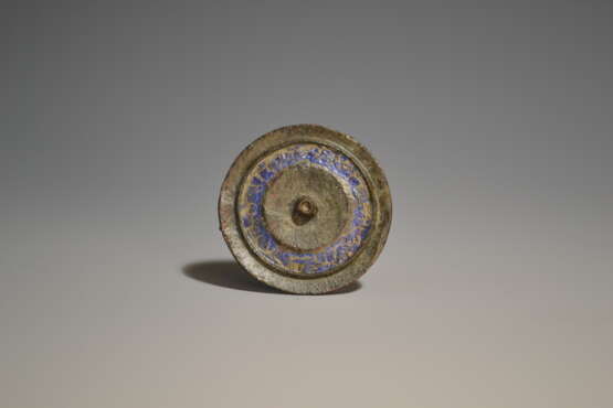 Ancient Roman Bronze Ultramarine Enamel Fibula - Foto 2