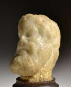 Sculpture sur pierre. Ancient Roman Marble Head Of Silenus