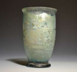 Ancient Roman Glass Cup With Wheel Cut Decoration